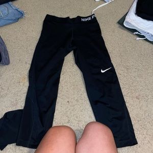 Womens black nike pro cropped leggings